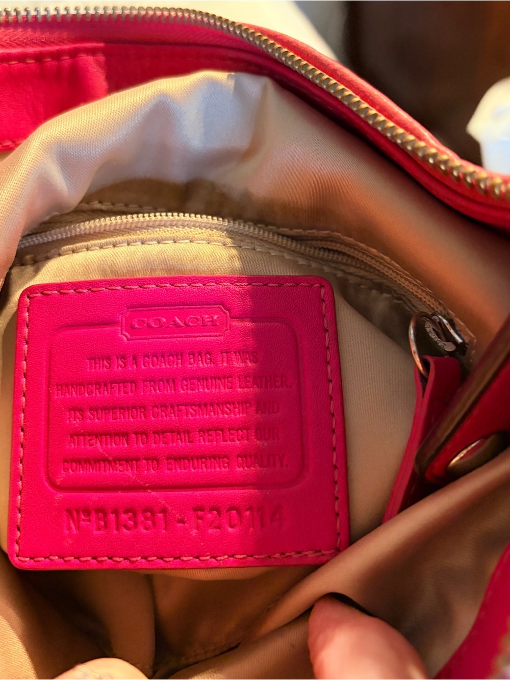 Coach Hot Pink Leather Shoulder Bag - Picture 3 of 9